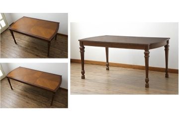 中古　美品　DREXEL HERITAGE(ドレクセルヘリテイジ)　FRANCESCA(フランチェスカ)シリーズ　優美な佇まいのダイニングテーブル(エクステンションテーブル、拡張式テーブル、4人掛け、6人掛け、食卓)(R-074742)