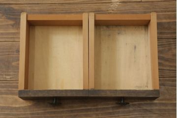 和製ビンテージ　神戸洋家具　オーク材　特徴あるデザインが素敵なライティングビューロー(ワークデスク、簿記机、収納棚、戸棚、在宅用、在宅ワーク用、引き出し、ヴィンテージ)(R-074743)