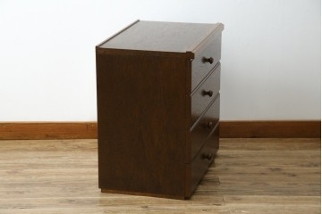 中古　美品　オーク材　三越家具(現カントリーハウス)　Brugge(ブルージュ)　クラシカルな雰囲気を醸し出すチェスト　(R-074746)