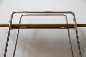 和製ビンテージ　ミッドセンチュリーな雰囲気がおしゃれなキッチンワゴン(キャスターワゴン、キッチンラック、トロリー、飾り棚、ヴィンテージ)(R-074756)