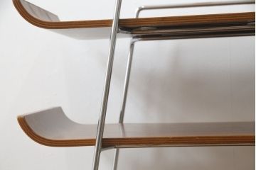 和製ビンテージ　ミッドセンチュリーな雰囲気がおしゃれなキッチンワゴン(キャスターワゴン、キッチンラック、トロリー、飾り棚、ヴィンテージ)(R-074756)