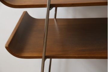 和製ビンテージ　ミッドセンチュリーな雰囲気がおしゃれなキッチンワゴン(キャスターワゴン、キッチンラック、トロリー、飾り棚、ヴィンテージ)(R-074756)