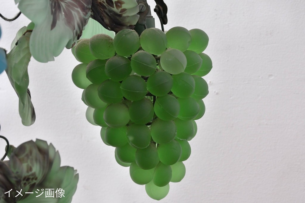 中古　希少!!　幅140㎝の大型!!　イタリア　ムラーノガラス(MURANO)　ヴェネチアンガラス　葡萄のシャンデリア　定価約300万円　(R-074770)