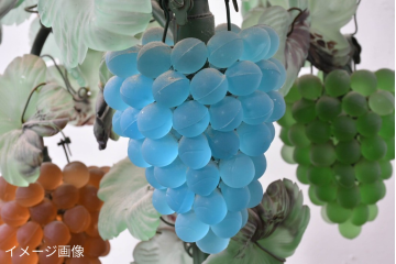 中古　希少!!　幅140㎝の大型!!　イタリア　ムラーノガラス(MURANO)　ヴェネチアンガラス　葡萄のシャンデリア　定価約300万円　(R-074770)