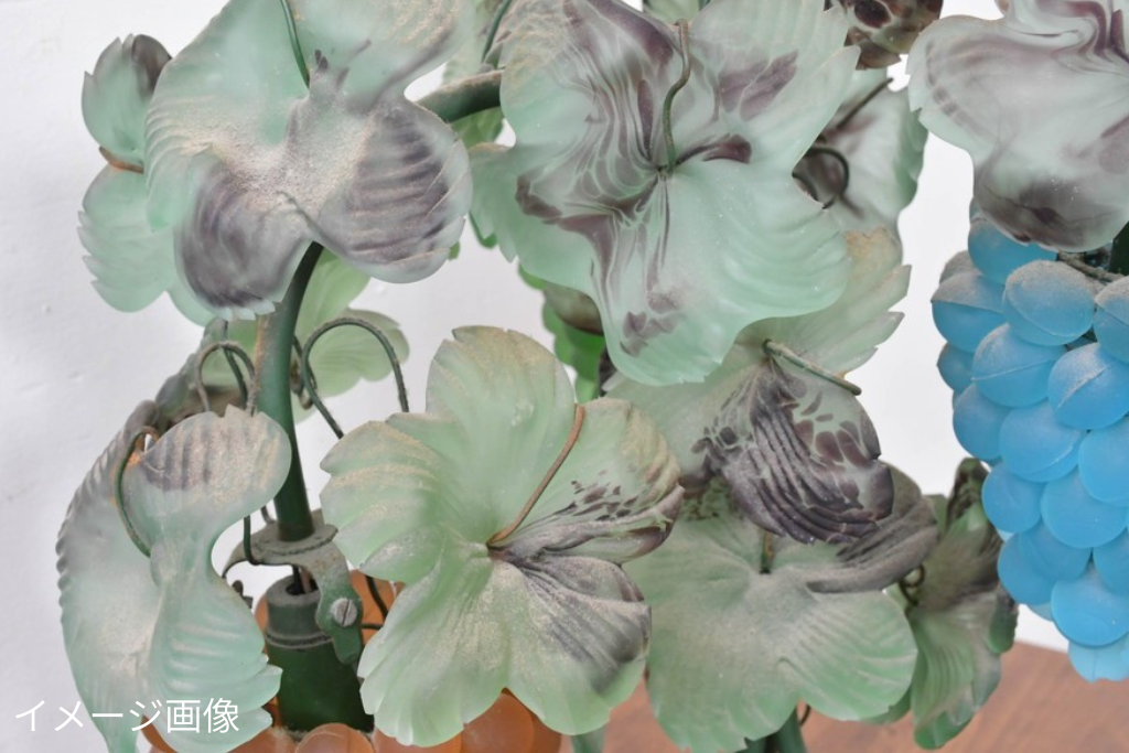 中古　希少!!　幅140㎝の大型!!　イタリア　ムラーノガラス(MURANO)　ヴェネチアンガラス　葡萄のシャンデリア　定価約300万円　(R-074770)