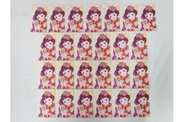 昭和レトロ　新年はがき　女の子　男の子　200枚×2箱セット(絵葉書、年賀状、ハガキ、箱付き、計400枚、8種類、振袖、スキー、凧)(R-074796)