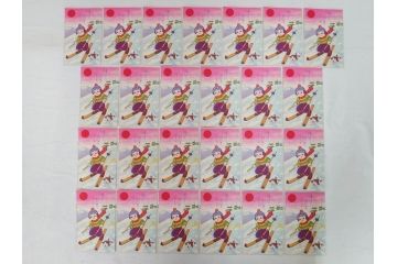 昭和レトロ　新年はがき　女の子　男の子　200枚×2箱セット(絵葉書、年賀状、ハガキ、箱付き、計400枚、8種類、振袖、スキー、凧)(R-074796)