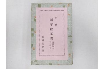昭和レトロ　新年はがき　新年絵葉書　特製　松盛堂発行　各種取合　88枚&200枚セット(年賀状、ハガキ、箱付き、女の子、男の子、振袖、スキー、凧、動物)(R-074797)