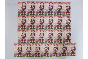 昭和レトロ　新年はがき　新年絵葉書　特製　松盛堂発行　各種取合　88枚&200枚セット(年賀状、ハガキ、箱付き、女の子、男の子、振袖、スキー、凧、動物)(R-074797)