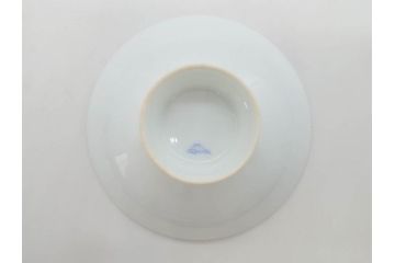 深川製　皇室　御下賜品　菊御紋　金彩　染付　盃7客セット(杯、酒器、和食器、鳳凰、箱付き)(R-074799)