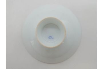 深川製　皇室　御下賜品　菊御紋　金彩　染付　盃7客セット(杯、酒器、和食器、鳳凰、箱付き)(R-074799)
