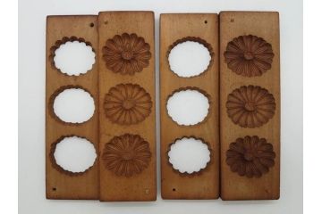 アンティーク雑貨　菓子型25点セット(菓子木型、木製、蛤、ハマグリ、紅葉、もみじ、銀杏、イチョウ、桔梗、キキョウ、コスモス、梅、ひさご、人参、ニンジン、蓮葉、松ぼっくり、うたかた)(R-074801)