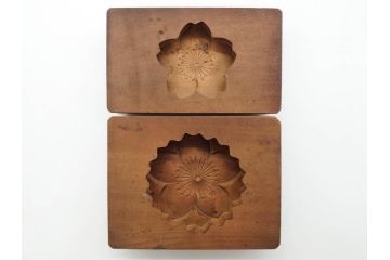 アンティーク雑貨　菓子型20点セット(菓子木型、木製、蓑亀、松、桜、サクラ、牡丹、蓮葉、太鼓、犬張り子、供養、バナナ、紅葉、もみじ、丸形)(R-074802)
