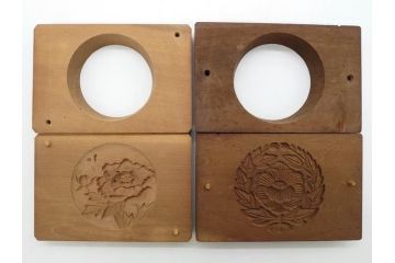 アンティーク雑貨　菓子型20点セット(菓子木型、木製、蓑亀、松、桜、サクラ、牡丹、蓮葉、太鼓、犬張り子、供養、バナナ、紅葉、もみじ、丸形)(R-074802)