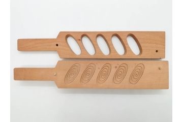 アンティーク雑貨　羽子板型　菓子型9点セット(菓子木型、木製、乱菊、九重菊、うたかた、観世水、舟、撫子、ナデシコ、花)(R-074806)