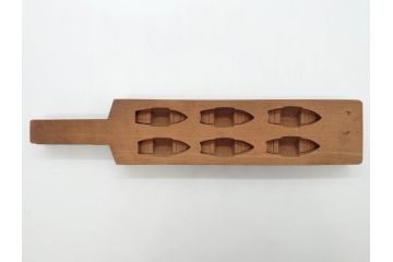 アンティーク雑貨　羽子板型　菓子型9点セット(菓子木型、木製、乱菊、九重菊、うたかた、観世水、舟、撫子、ナデシコ、花)(R-074806)