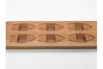 アンティーク雑貨　羽子板型　菓子型9点セット(菓子木型、木製、乱菊、九重菊、うたかた、観世水、舟、撫子、ナデシコ、花)(R-074806)