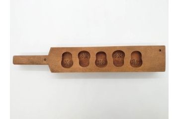 アンティーク雑貨　羽子板型　菓子型9点セット(菓子木型、木製、乱菊、九重菊、うたかた、観世水、舟、撫子、ナデシコ、花)(R-074806)