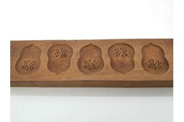 アンティーク雑貨　羽子板型　菓子型9点セット(菓子木型、木製、乱菊、九重菊、うたかた、観世水、舟、撫子、ナデシコ、花)(R-074806)