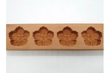 アンティーク雑貨　羽子板型　菓子型15点セット(菓子木型、木製、大黒天、ひょっとこ、おかめ、鬼、牡丹、菊菱)(R-074807)