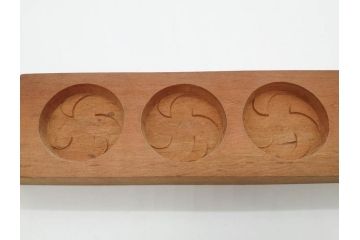 アンティーク雑貨　羽子板型　菓子型15点セット(菓子木型、木製、大黒天、ひょっとこ、おかめ、鬼、牡丹、菊菱)(R-074807)
