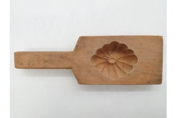 アンティーク雑貨　羽子板型　菓子型15点セット(菓子木型、木製、大黒天、ひょっとこ、おかめ、鬼、牡丹、菊菱)(R-074807)