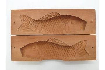 アンティーク雑貨　魚　鯛　菓子型7点セット(菓子木型、木製、鯉、タイ)(R-074808)