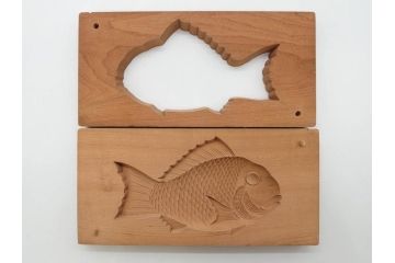 アンティーク雑貨　魚　鯛　菓子型7点セット(菓子木型、木製、鯉、タイ)(R-074808)