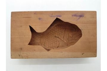アンティーク雑貨　魚　鯛　菓子型7点セット(菓子木型、木製、鯉、タイ)(R-074808)