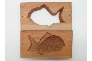 アンティーク雑貨　魚　鯛　菓子型7点セット(菓子木型、木製、鯉、タイ)(R-074808)