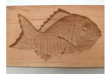 アンティーク雑貨　魚　鯛　菓子型7点セット(菓子木型、木製、鯉、タイ)(R-074808)