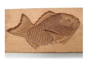 アンティーク雑貨　魚　鯛　菓子型7点セット(菓子木型、木製、鯉、タイ)(R-074808)