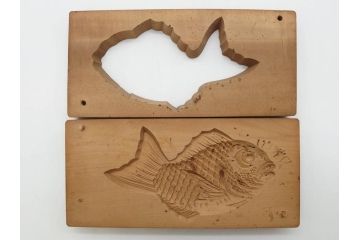アンティーク雑貨　魚　鯛　菓子型7点セット(菓子木型、木製、鯉、タイ)(R-074808)