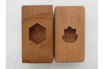 アンティーク雑貨　菓子型21点セット(菓子木型、木製、藤、梅、銀杏、イチョウ、菊、椿、ツバキ、ひまわり、向日葵、アヤメ、撫子、ナデシコ、月餅、蛤、ハマグリ、扇、桜、花)(R-074809)