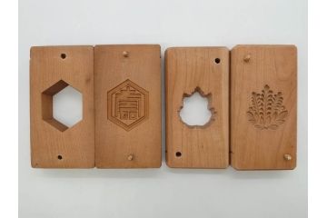 アンティーク雑貨　菓子型21点セット(菓子木型、木製、藤、梅、銀杏、イチョウ、菊、椿、ツバキ、ひまわり、向日葵、アヤメ、撫子、ナデシコ、月餅、蛤、ハマグリ、扇、桜、花)(R-074809)