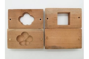 アンティーク雑貨　菓子型21点セット(菓子木型、木製、藤、梅、銀杏、イチョウ、菊、椿、ツバキ、ひまわり、向日葵、アヤメ、撫子、ナデシコ、月餅、蛤、ハマグリ、扇、桜、花)(R-074809)