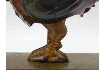 ジャンク品　戦前　ブリキのおもちゃ　鶏にエサをあげる少年　東洋堂　日本製(ゼンマイ式玩具、にわとり、ニワトリ、鳥、当時物)(R-074812)