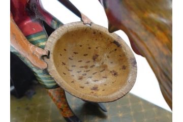ジャンク品　戦前　ブリキのおもちゃ　鶏にエサをあげる少年　東洋堂　日本製(ゼンマイ式玩具、にわとり、ニワトリ、鳥、当時物)(R-074812)