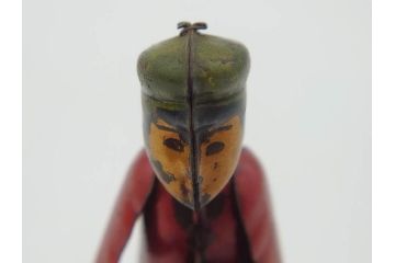 ジャンク品　戦前　ブリキのおもちゃ　鶏にエサをあげる少年　東洋堂　日本製(ゼンマイ式玩具、にわとり、ニワトリ、鳥、当時物)(R-074812)