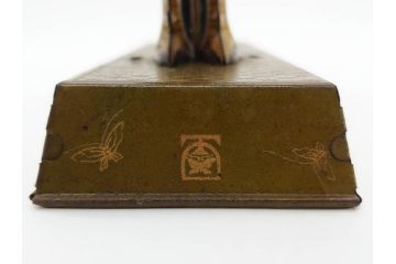 ジャンク品　戦前　ブリキのおもちゃ　鶏にエサをあげる少年　東洋堂　日本製(ゼンマイ式玩具、にわとり、ニワトリ、鳥、当時物)(R-074812)
