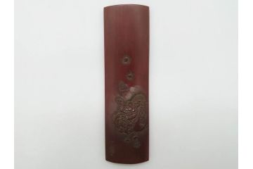 竹工芸　竹斎刀?　緻密な彫りが見事な茶合(煎茶道具、茶器、茶量、茶則、茶計、仙媒、木箱付き)(R-074813)