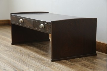 和製アンティーク　総欅(ケヤキ)材　味のある風合いが魅力の文机　(R-074843)