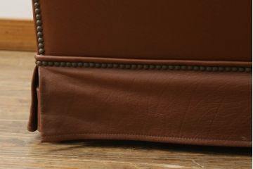 中古　スペイン製　バロッサバレンティ(VARO,S.A. VALENTI)　本革の味わい深い風合いが魅力の1人掛けソファ(一人掛けソファ、1P、アームソファ、レザーソファ)(R-074845)