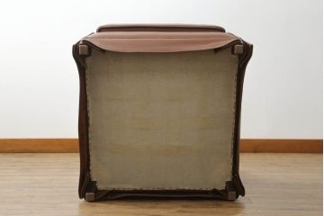 中古　スペイン製　バロッサバレンティ(VARO,S.A. VALENTI)　本革の味わい深い風合いが魅力の1人掛けソファ(一人掛けソファ、1P、アームソファ、レザーソファ)(R-074845)