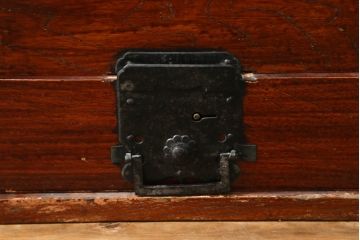 和製アンティーク　欅(ケヤキ)材　昔懐かしい雰囲気漂う引き出し付き銭箱(銭函)(R-074847)