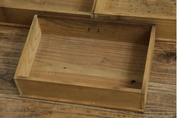 和製アンティーク　三方欅(ケヤキ)材　引き出し付きのシンプルなローボード　(R-074848)