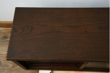 和製アンティーク　三方欅(ケヤキ)材　引き出し付きのシンプルなローボード　(R-074848)