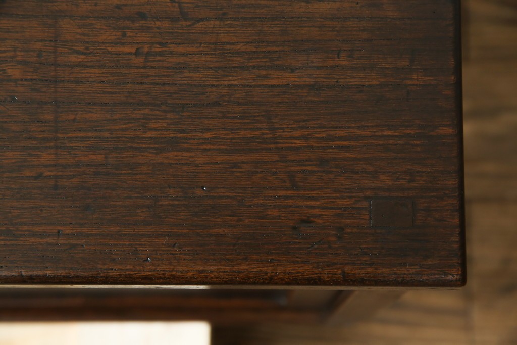 和製アンティーク　三方欅(ケヤキ)材　引き出し付きのシンプルなローボード　(R-074848)