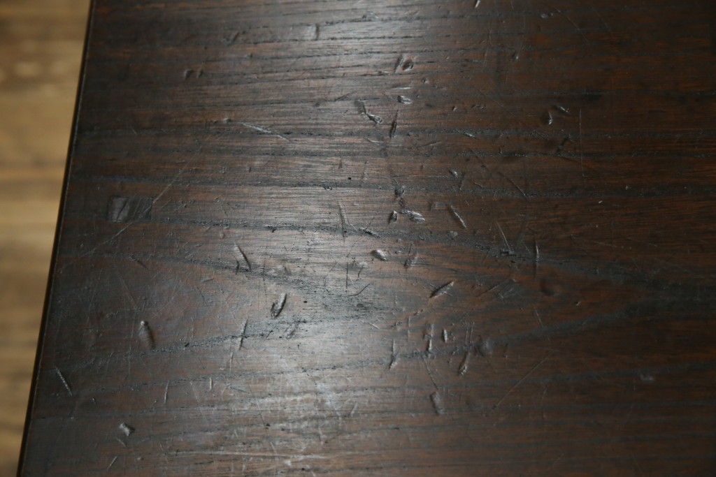 和製アンティーク　三方欅(ケヤキ)材　引き出し付きのシンプルなローボード　(R-074848)