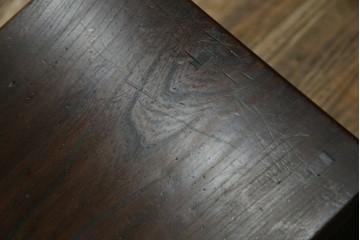 和製アンティーク　三方欅(ケヤキ)材　引き出し付きのシンプルなローボード　(R-074848)